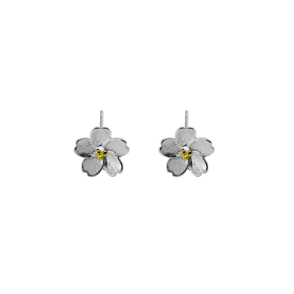 Iko Iko Studs Hibiscus Gold on Silver