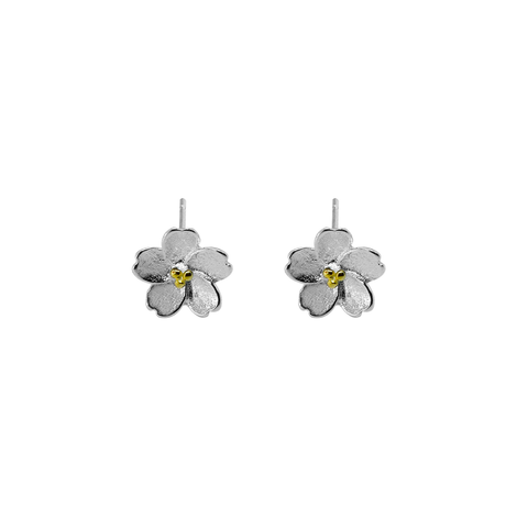 Iko Iko Studs Hibiscus Gold on Silver