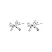 Iko Iko Studs Ribbon Bow Silver