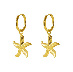 Iko Iko Huggie Earrings Starfish Gold