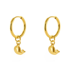 Iko Iko Huggie Earrings Whale Gold