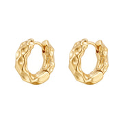 Iko Iko Earrings Chunky Bashed Huggies Gold