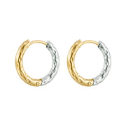 Iko Iko Earrings Bashed Sleepers Silver Gold