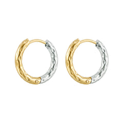 Iko Iko Earrings Bashed Sleepers Silver Gold