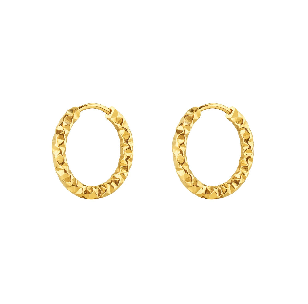 Iko Iko Earrings Geo Cut Tiny Hoops Gold