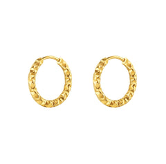 Iko Iko Earrings Geo Cut Tiny Hoops Gold