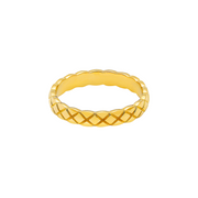 Iko Iko Ring Criss Cross Etch Gold