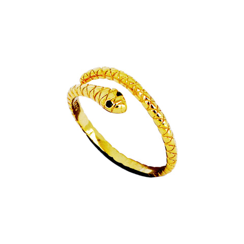 Iko Iko Ring Snake CZs Gold