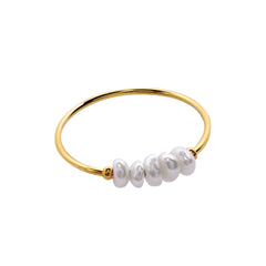 Iko Iko Ring  Penta Pearl Band Gold
