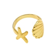 Iko Iko Ring Starfish Shell Gold