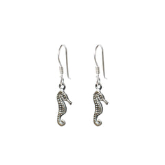 Iko Iko Earrings Seahorse Silver