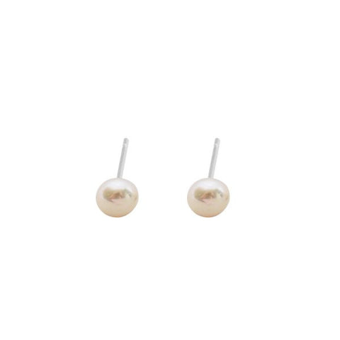 Iko Iko Studs Freshwater Pearl Silver Medium