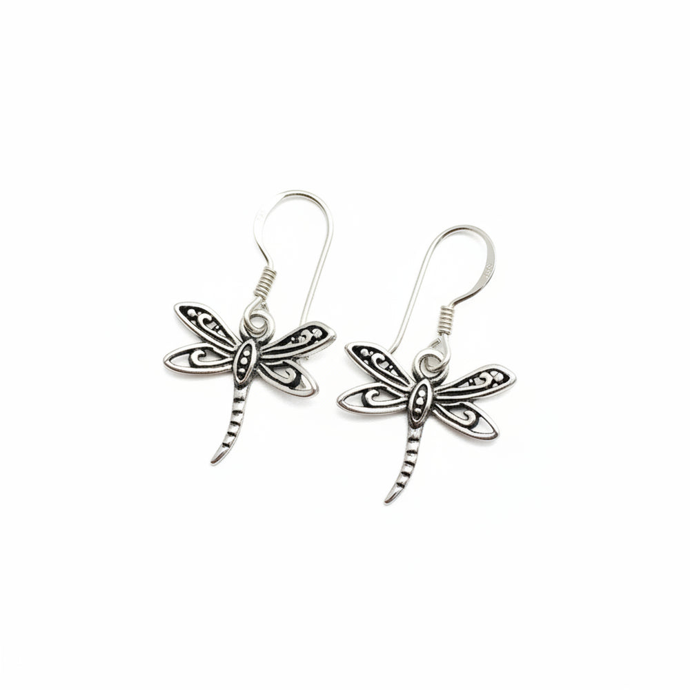 Iko Iko Earrings Dragonfly Silver
