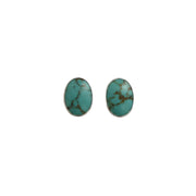 Iko Iko Studs Oval Solitaire Turquoise Silver