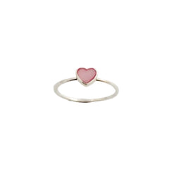 Iko Iko Ring Pink Opalite Heart Silver