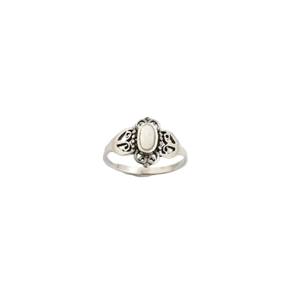 Iko Iko Ring Filigree Mother of Pearl Silver