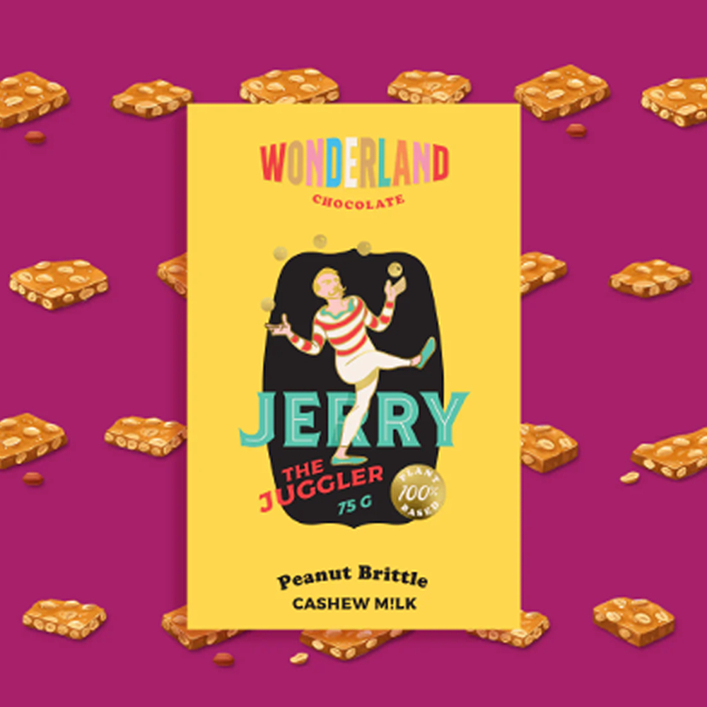Wonderland Jerry the Juggler Peanut Brittle Cashew Milk Chocolate
