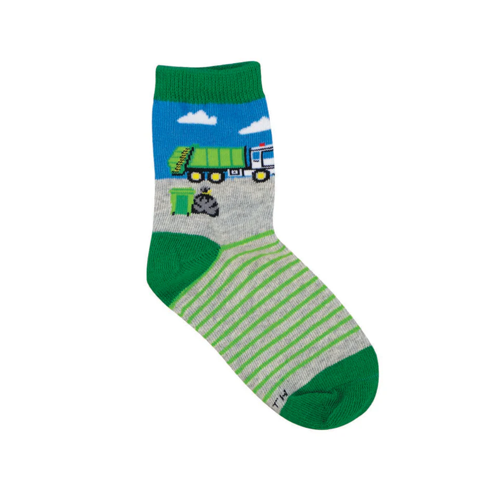 Socksmith Socks Kid's 2-4 year Garbage Man Light Gray Heather