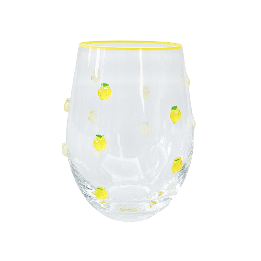 Kaya Stemless Glass Lemon