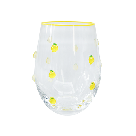 Kaya Stemless Glass Lemon