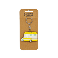 100% NZ Wooden Keyring Caravan