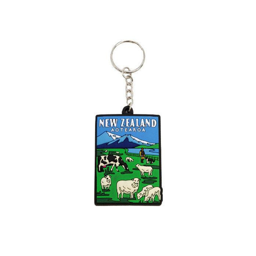 Moana Road Silicone New Zealand Keyring Farming