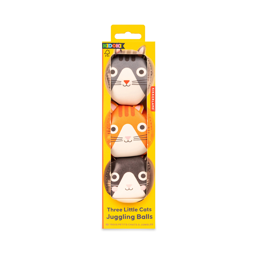 Kikkerland Three Cats Juggling Balls Set