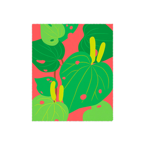 100% NZ Lens Cloth Bright Botanical Kawakawa