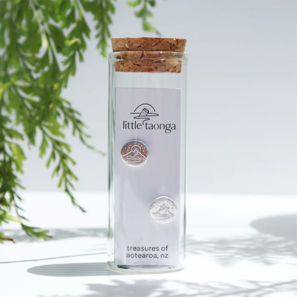 Little Taonga Studs Round Mighty Maunga Silver