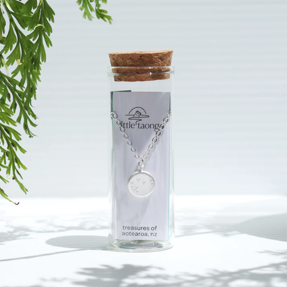 Little Taonga Necklace Round Mystical Matariki Silver