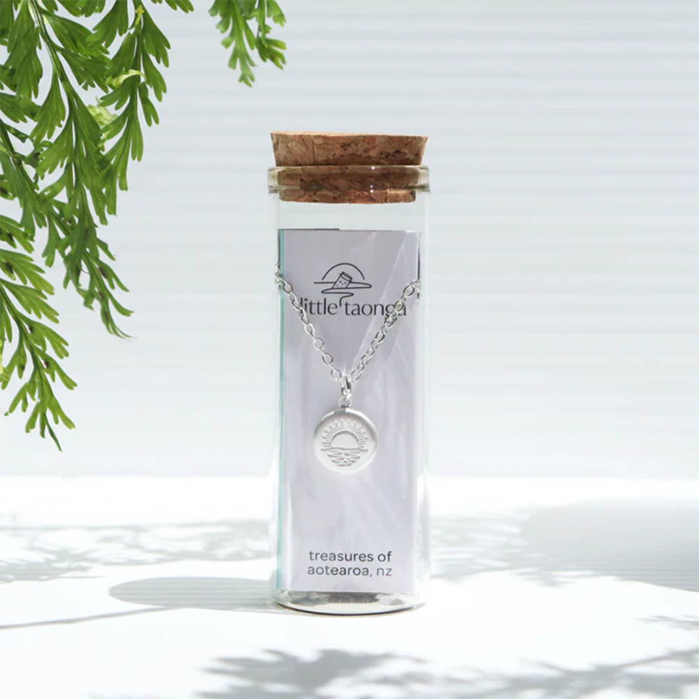 Little Taonga Necklace Round Ocean Rā Silver