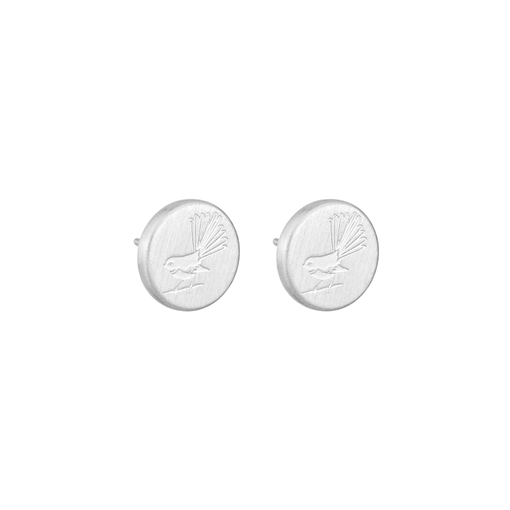 Little Taonga Studs Fantail Silver