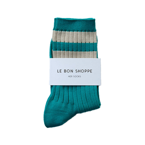 Le Bon Shoppe Socks Her Varsity Jade