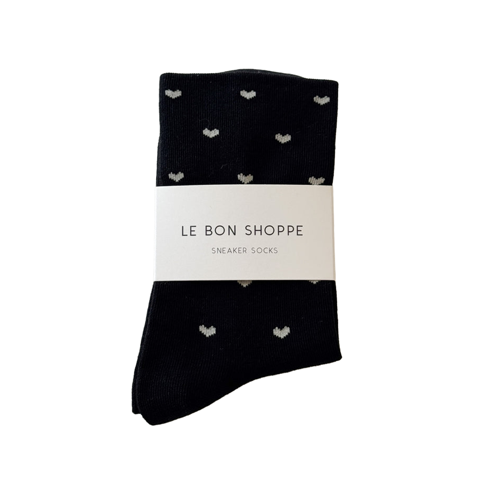 Le Bon Shoppe Socks Sneaker Heart Black Cream