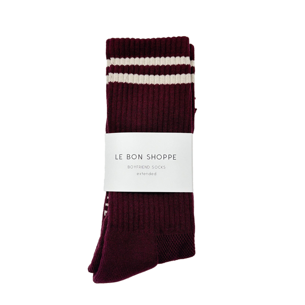 Le Bon Shoppe Socks Boyfriend Extended Maroon