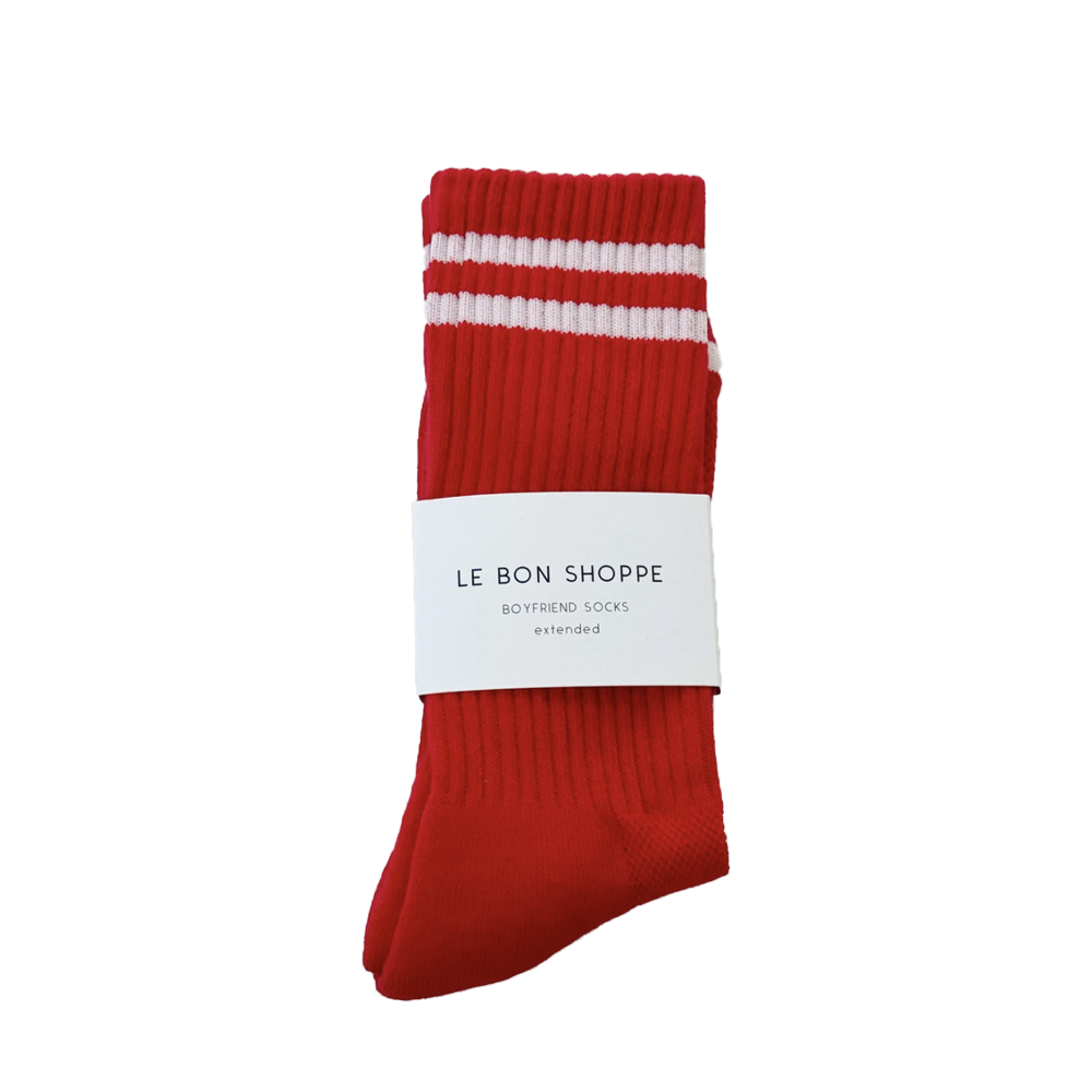 Le Bon Shoppe Socks Boyfriend Extended Red