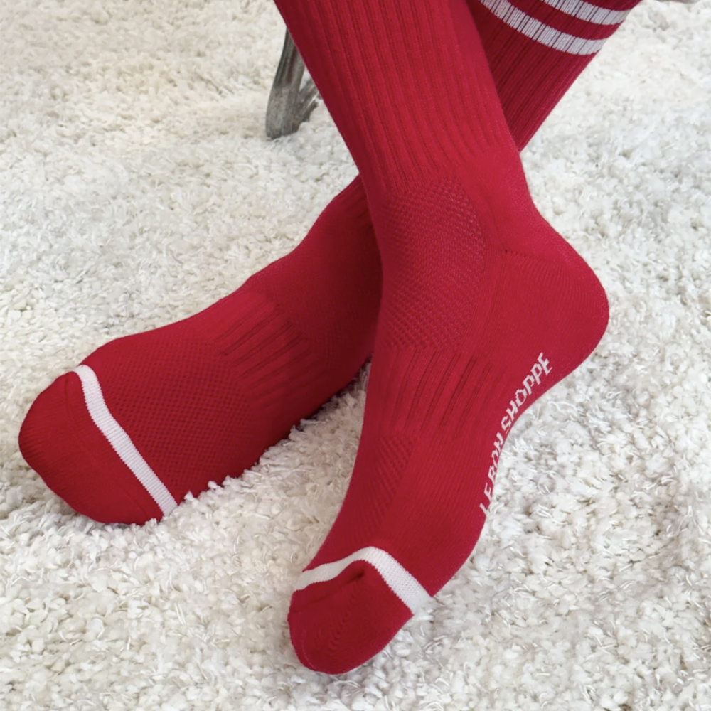 Le Bon Shoppe Socks Boyfriend Extended Red