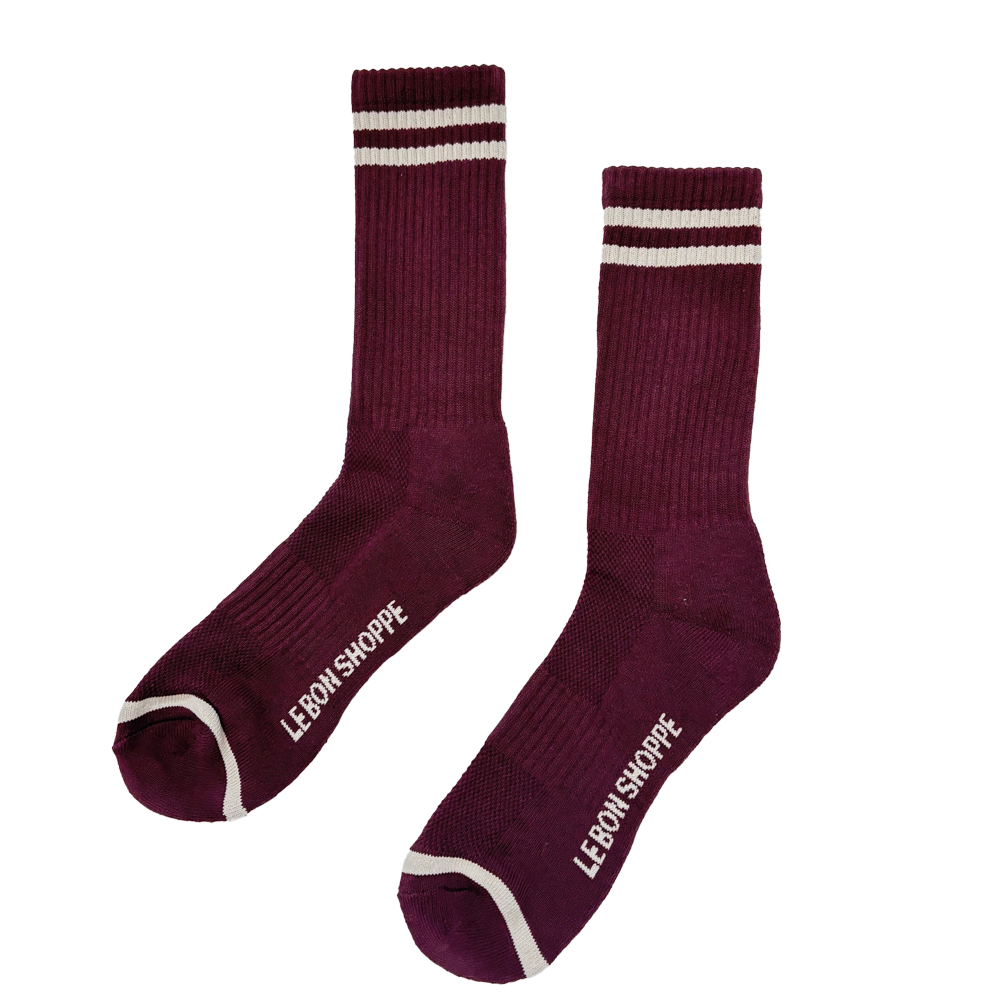 Le Bon Shoppe Socks Boyfriend Extended Maroon