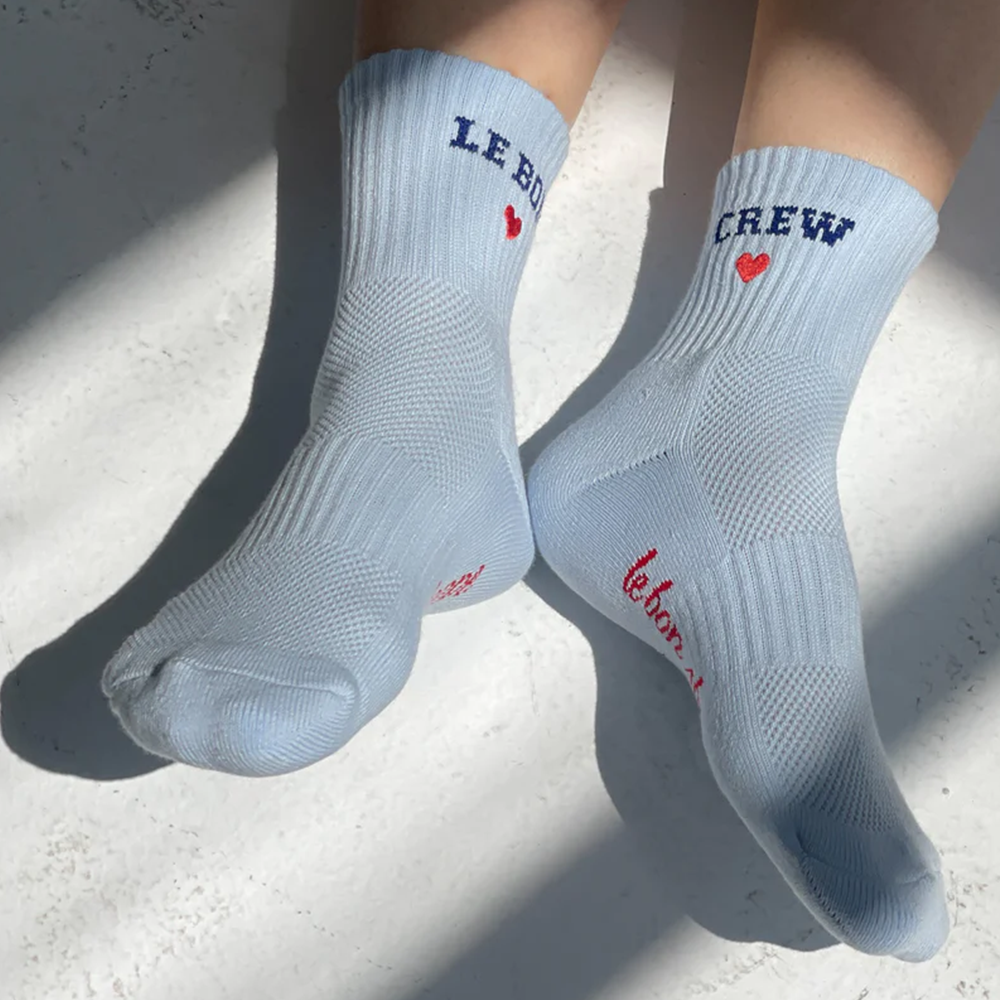 Le Bon Shoppe Embroidered Crew Sky Blue