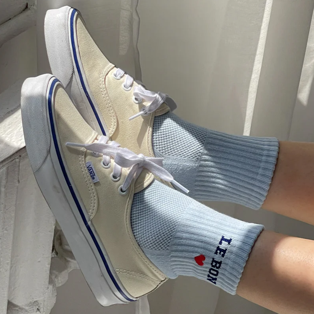 Le Bon Shoppe Embroidered Crew Sky Blue