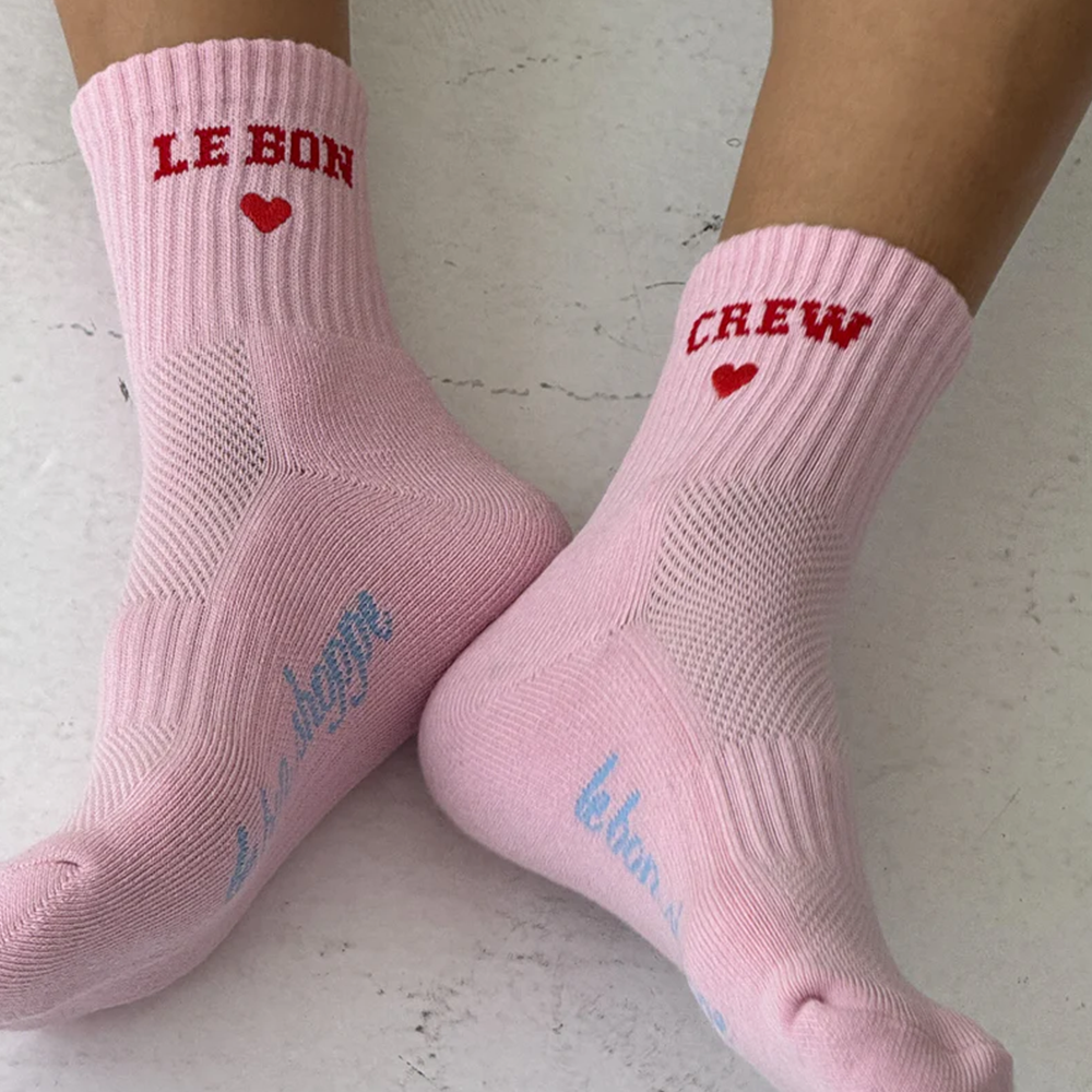 Le Bon Shoppe Embroidered Crew Strawberry Milk