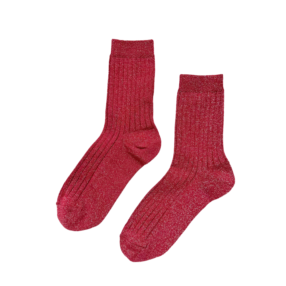 Le Bon Shoppe Socks Her Lurex Glitter Carmine