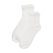 Baggu Lettuce Edge Socks Set of 2 Pairs White
