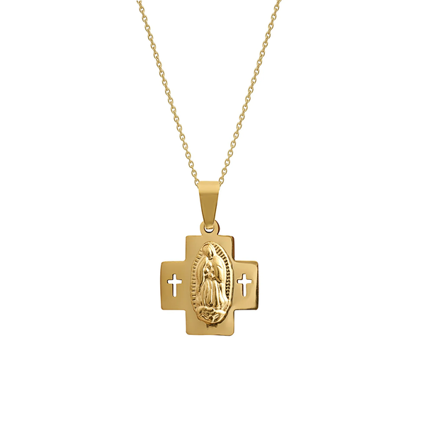 Lindi Kingi Necklace Saint Double Cross Gold