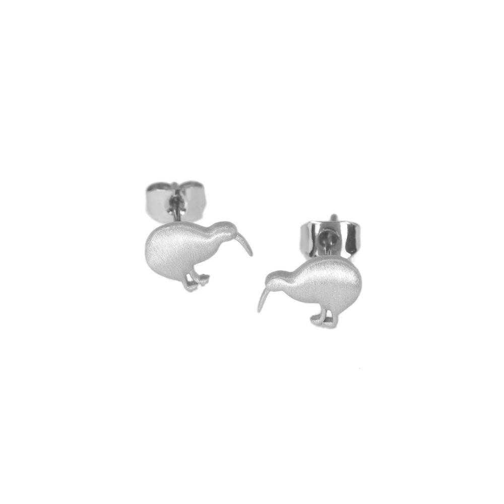 Little Taonga Studs Kiwi Silver