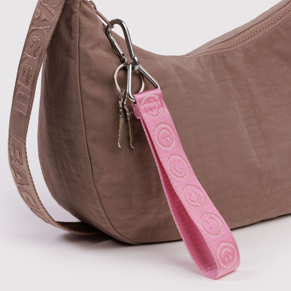 Baggu Logo Keychain Pink Happy