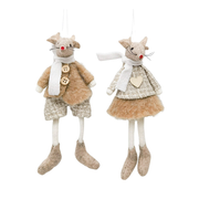 Long Legs Mouse Christmas Decoration Beige Assorted