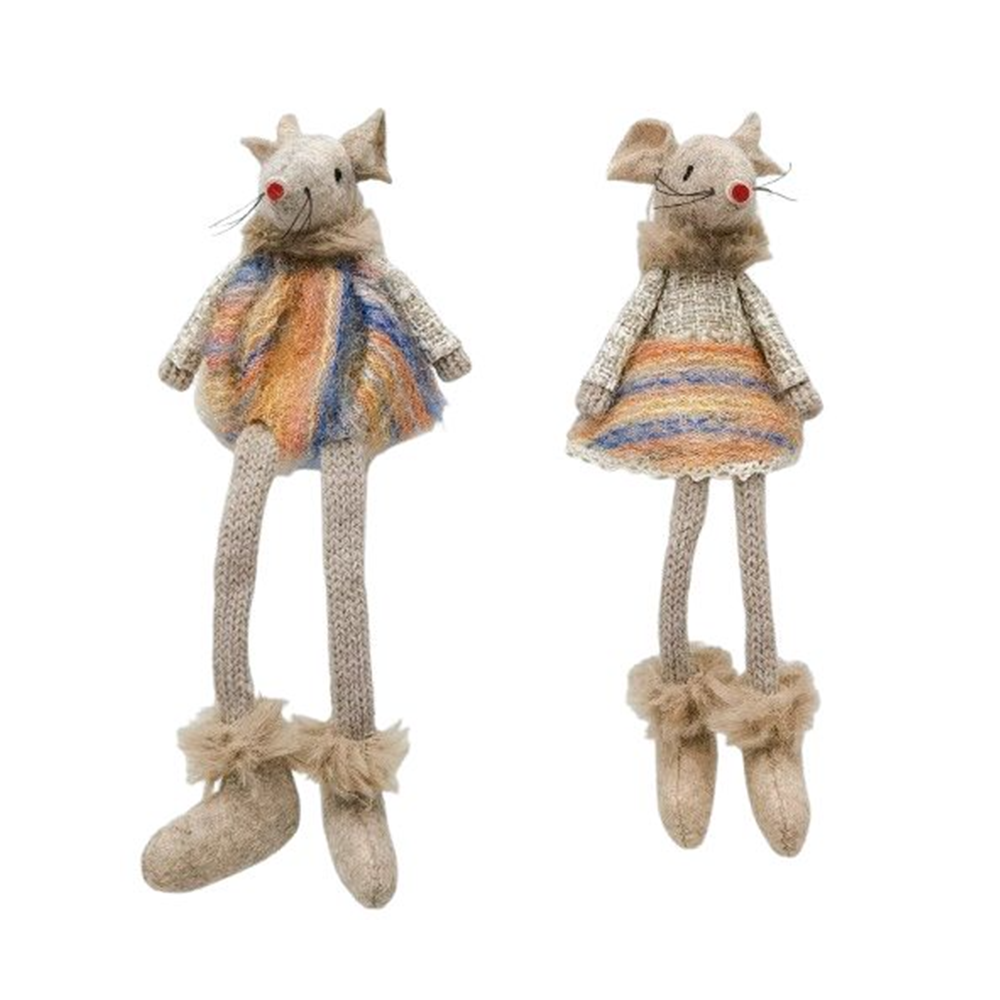 Long Legs Mouse Christmas Decoration Bisque Assorted