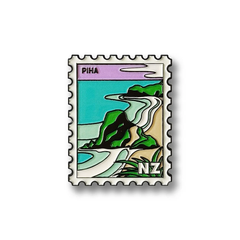 100% NZ Collectable Stamp Magnet Piha
