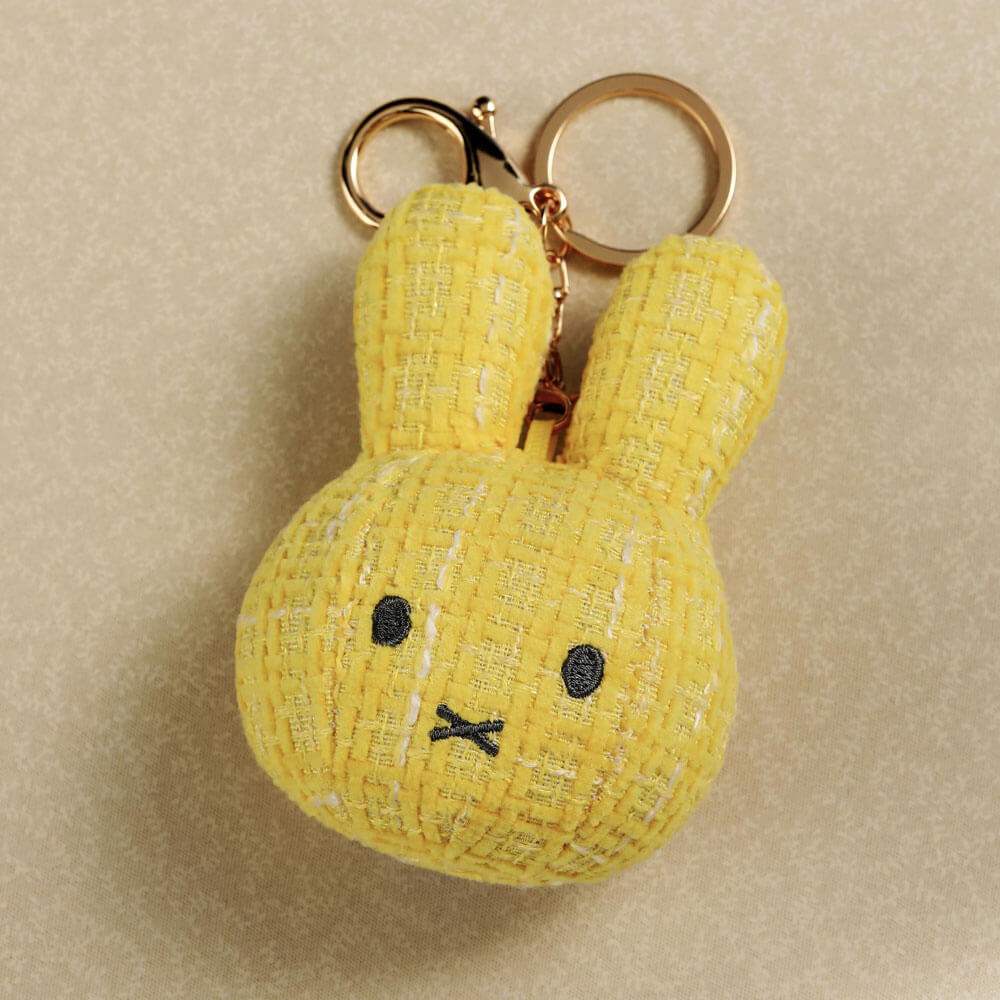 Miffy Face Plush Keyring Yellow